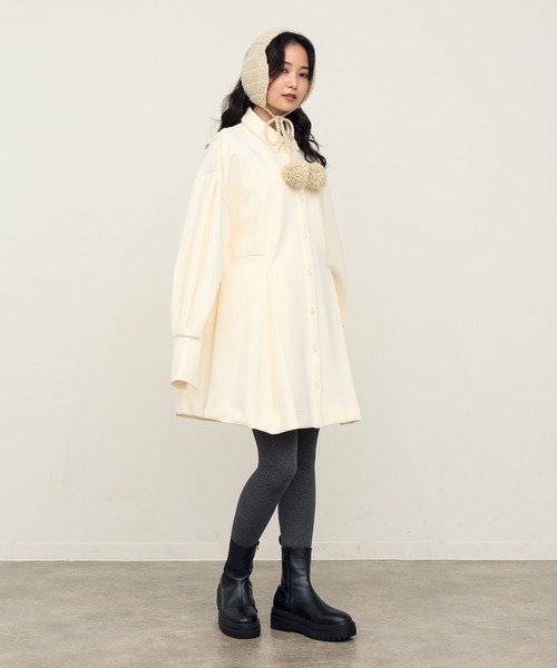 NOGLE（ノグル）の「【NOGLE/ノグル】襟付きミニワンピ（ワンピース・レディース・ブラック/チャコール/アイボリー・FREE）」の19枚目の写真