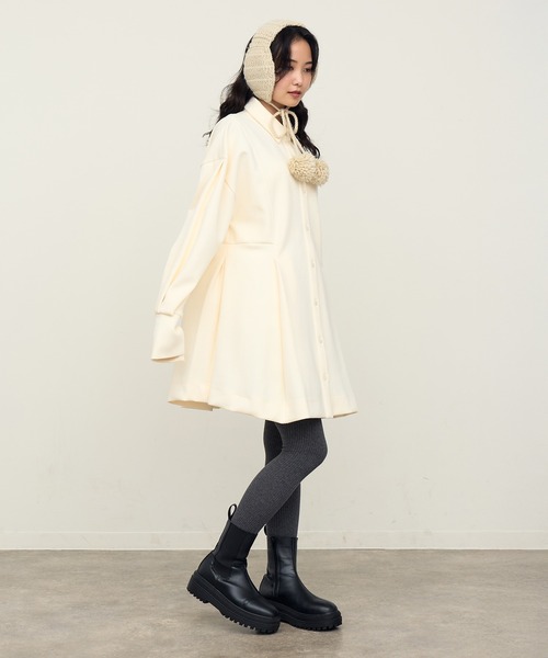 NOGLE（ノグル）の「【NOGLE/ノグル】襟付きミニワンピ（ワンピース・レディース・ブラック/チャコール/アイボリー・FREE）」の20枚目の写真