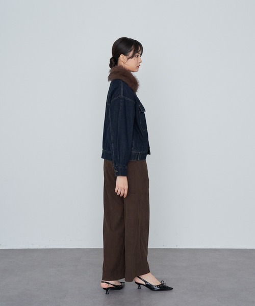 RAY CASSIN(レイカズン)の「ファー衿取り外しデニムブルゾン / Gジャン(ブルゾン・レディース・ネイビー/ブルー/ブラウン・FREE)」の13枚目の写真