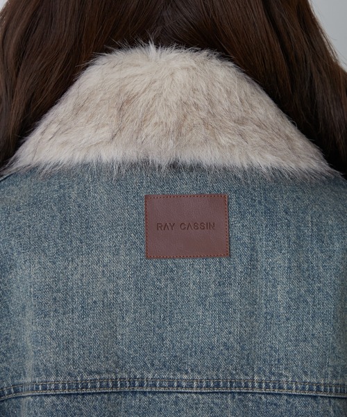 RAY CASSIN(レイカズン)の「ファー衿取り外しデニムブルゾン / Gジャン(ブルゾン・レディース・ネイビー/ブルー/ブラウン・FREE)」の22枚目の写真