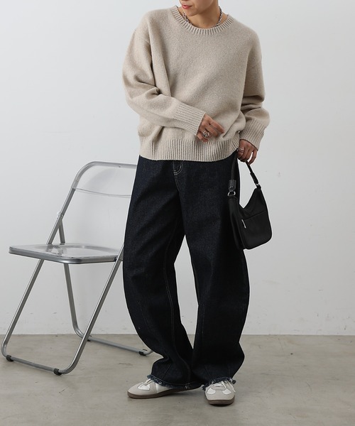 セール】モチモチクルーネックニットプルオーバー（ニット/セーター