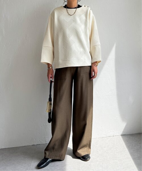 LBC（エルビーシー）の「幾何学ジャカード袖パフプルオーバー（Tシャツ/カットソー・レディース・ワイン/ホワイト/ブラック・M）」の22枚目の写真