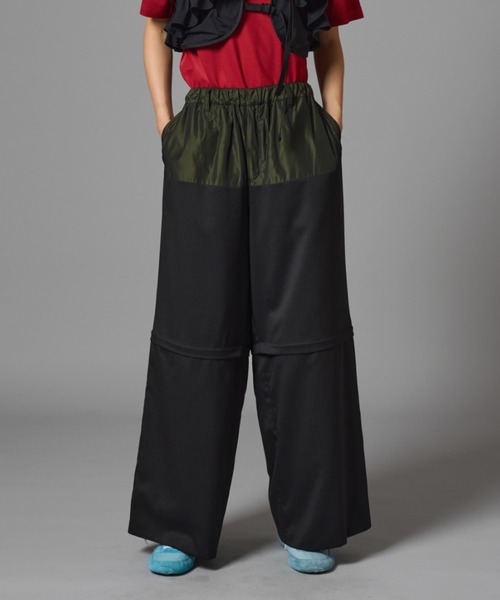 L.H.P（エルエイチピー）の「NON TOKYO/ノントーキョー/２WAYバイカラースラックス（スラックス・レディース・ブラック/グレー/サックスブルー・1/2）」の2枚目の写真