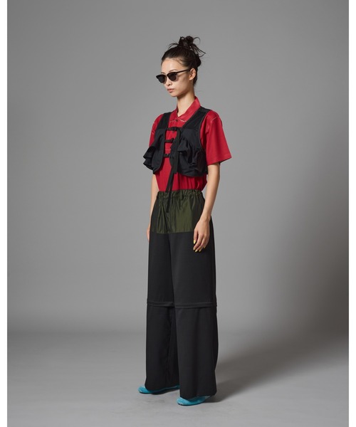 L.H.P（エルエイチピー）の「NON TOKYO/ノントーキョー/２WAYバイカラースラックス（スラックス・レディース・ブラック/グレー/サックスブルー・1/2）」の4枚目の写真