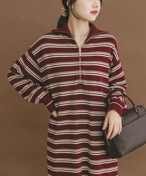 セール】ハーフジップポロワンピース（ワンピース）｜ITEMS