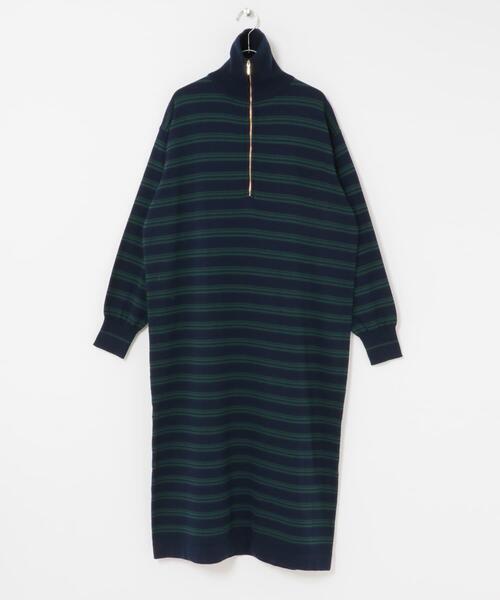 ITEMS URBANRESEARCH(アイテムズ アーバンリサーチ)の「ハーフジップポロワンピース(ワンピース・レディース・ネイビー/ボルドー・FREE)」の9枚目の写真