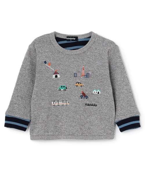 kladskap（クレードスコープ）の「乗り物/アニマル接結長袖Tシャツ（Tシャツ/カットソー・キッズ・マスタード/グレー・90cm/110cm/120cm/80ｃｍ/100cm）」の2枚目の写真