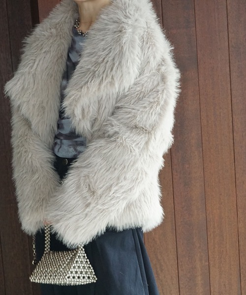 シャギーファーボアコート シャギーフェイクファーコート chw25a096-ファッション通販サイト