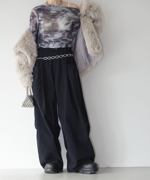 chuclla（チュクラ）の「シャギーフェイクファーコート chw25a096（その他アウター・レディース・アイボリー/グレー・FREE）」の10枚目の写真