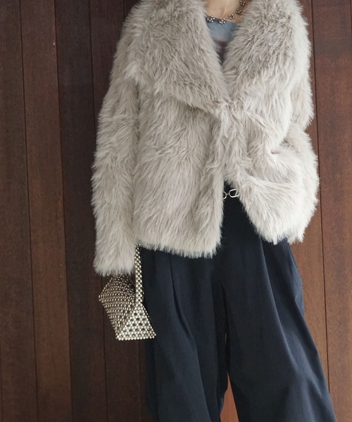 シャギーフェイクファーコート chw25a096-ファッション通販サイト