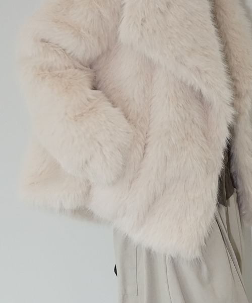 chuclla（チュクラ）の「シャギーフェイクファーコート chw25a096（その他アウター・レディース・アイボリー/グレー・FREE）」の17枚目の写真