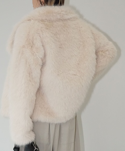 chuclla（チュクラ）の「シャギーフェイクファーコート chw25a096（その他アウター・レディース・アイボリー/グレー・FREE）」の21枚目の写真