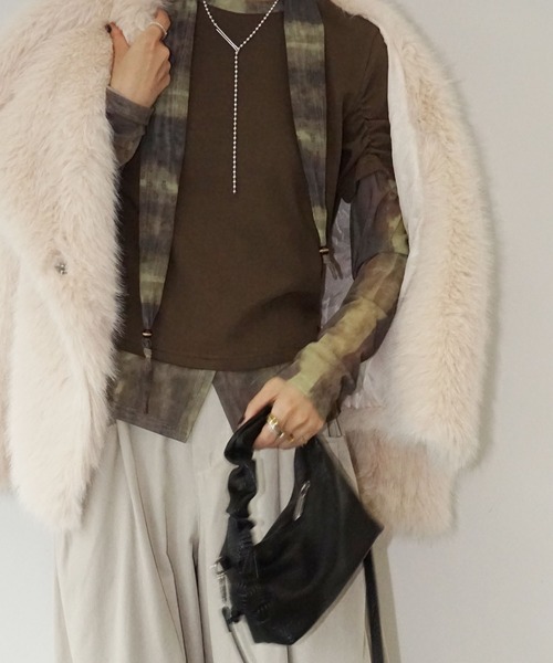 chuclla（チュクラ）の「シャギーフェイクファーコート chw25a096（その他アウター・レディース・アイボリー/グレー・FREE）」の22枚目の写真