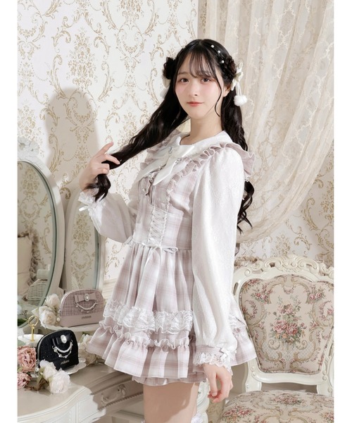 ハートビジューレースアップセットアップ（ワンピース）｜NOEMIE