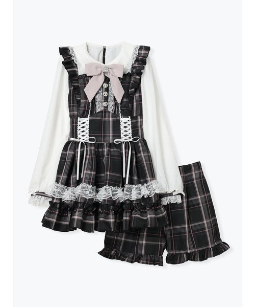 ハートビジューレースアップセットアップ（ワンピース）｜NOEMIE