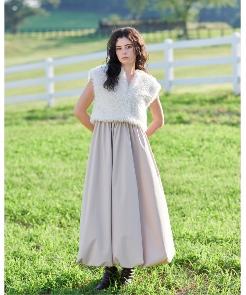 NOTREemor(ノートルエモア)の「ballerina balloon camisole dress(ワンピース・レディース・モカ/ブラック・FREE)」の4枚目の写真
