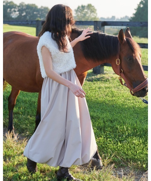 NOTREemor(ノートルエモア)の「ballerina balloon camisole dress(ワンピース・レディース・モカ/ブラック・FREE)」の7枚目の写真