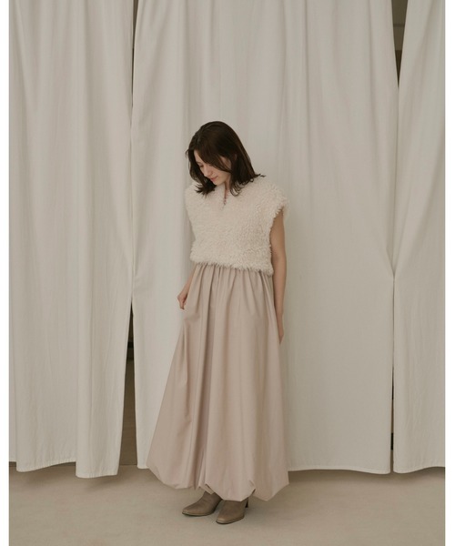 NOTREemor(ノートルエモア)の「ballerina balloon camisole dress(ワンピース・レディース・モカ/ブラック・FREE)」の14枚目の写真