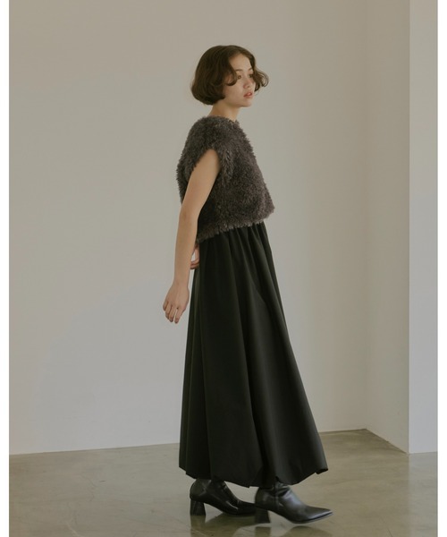 NOTREemor(ノートルエモア)の「ballerina balloon camisole dress(ワンピース・レディース・モカ/ブラック・FREE)」の18枚目の写真
