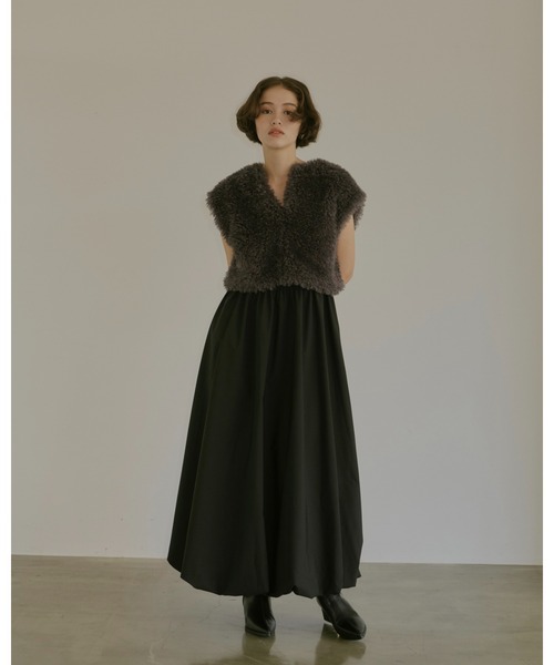 NOTREemor(ノートルエモア)の「ballerina balloon camisole dress(ワンピース・レディース・モカ/ブラック・FREE)」の19枚目の写真