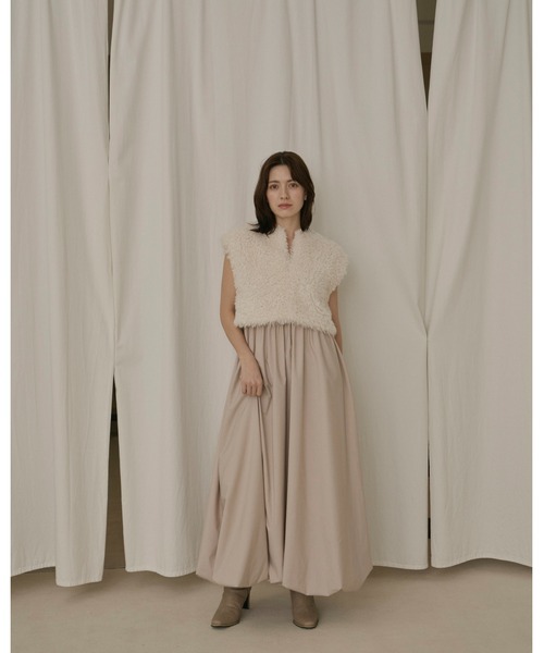 NOTREemor(ノートルエモア)の「ballerina balloon camisole dress(ワンピース・レディース・モカ/ブラック・FREE)」の20枚目の写真