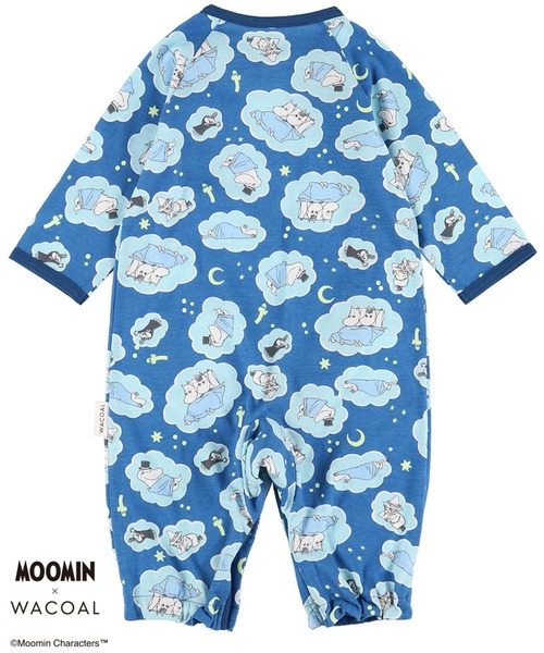 WACOAL KIDS BABY(ワコールキッズベイビー)の「ワコールベビー 「ムーミンコラボ」 ベビープレオール 長袖(ベビーパジャマ/スリーパー・キッズ・ピンク/ネイビー・70-80/50-70)」の3枚目の写真