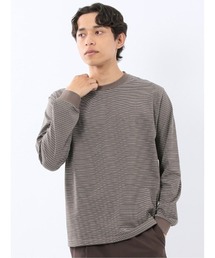 m.f.editorial | 【ウォッシャブル】m.f.エディトリアル メンズ マルチボーダー クルーネック長袖Tシャツ(Tシャツ/カットソー)