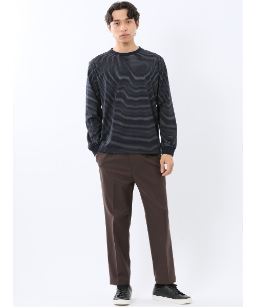 m.f.editorial（エムエフエディトリアル）の「【ウォッシャブル】m.f.エディトリアル メンズ マルチボーダー クルーネック長袖Tシャツ（Tシャツ/カットソー・メンズ・ネイビー/ブラウン・MEDIUM/LARGE/X-LARGE）」の15枚目の写真