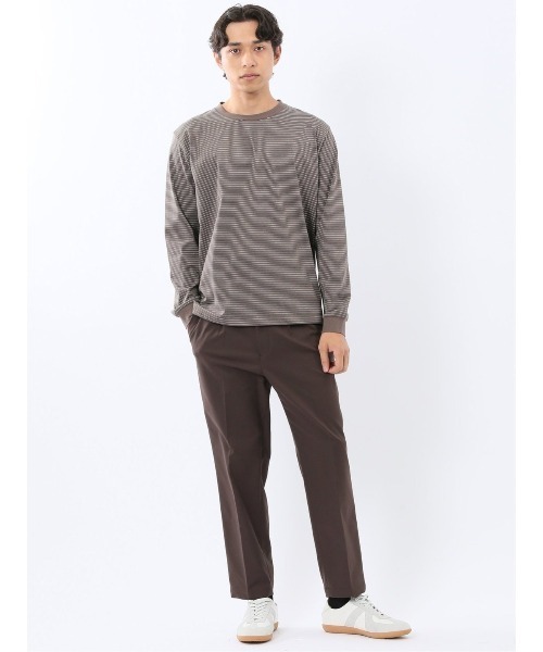 m.f.editorial（エムエフエディトリアル）の「【ウォッシャブル】m.f.エディトリアル メンズ マルチボーダー クルーネック長袖Tシャツ（Tシャツ/カットソー・メンズ・ネイビー/ブラウン・MEDIUM/LARGE/X-LARGE）」の16枚目の写真