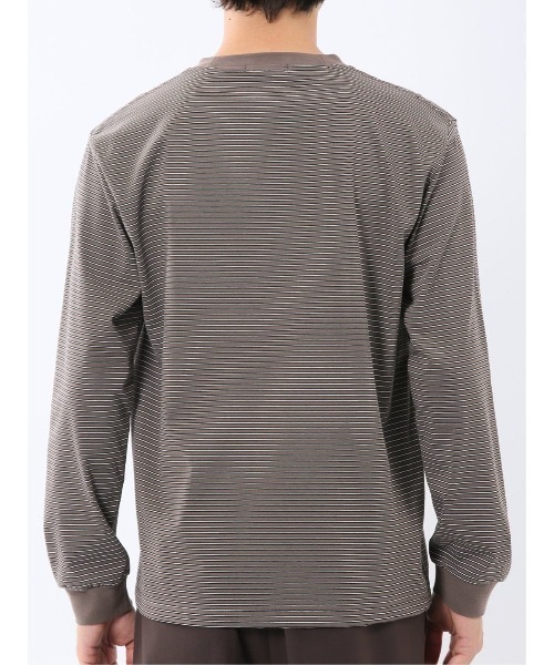 m.f.editorial（エムエフエディトリアル）の「【ウォッシャブル】m.f.エディトリアル メンズ マルチボーダー クルーネック長袖Tシャツ（Tシャツ/カットソー・メンズ・ネイビー/ブラウン・MEDIUM/LARGE/X-LARGE）」の19枚目の写真