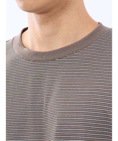 m.f.editorial（エムエフエディトリアル）の「【ウォッシャブル】m.f.エディトリアル メンズ マルチボーダー クルーネック長袖Tシャツ（Tシャツ/カットソー・メンズ・ネイビー/ブラウン・MEDIUM/LARGE/X-LARGE）」の20枚目の写真