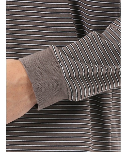 m.f.editorial（エムエフエディトリアル）の「【ウォッシャブル】m.f.エディトリアル メンズ マルチボーダー クルーネック長袖Tシャツ（Tシャツ/カットソー・メンズ・ネイビー/ブラウン・MEDIUM/LARGE/X-LARGE）」の13枚目の写真