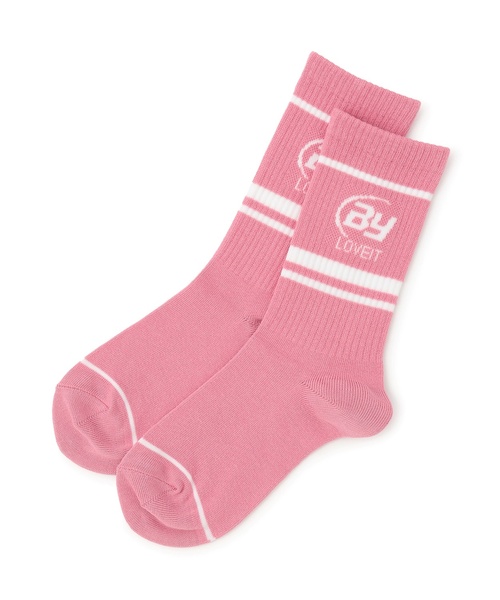 by LOVEiT（バイラビット）の「ロゴクルーソックス（ソックス/靴下・キッズ・ピンク/グリーン/ブラック/オフホワイト・L/M）」の4枚目の写真