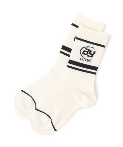 by LOVEiT（バイラビット）の「ロゴクルーソックス（ソックス/靴下・キッズ・ピンク/グリーン/ブラック/オフホワイト・L/M）」の6枚目の写真