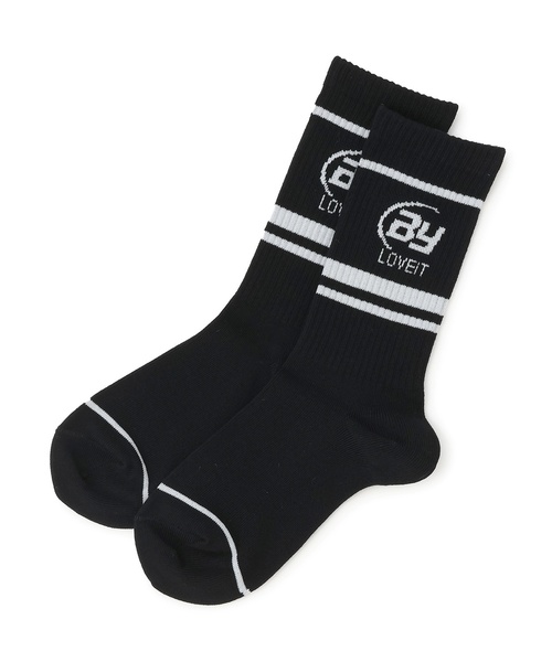 by LOVEiT（バイラビット）の「ロゴクルーソックス（ソックス/靴下・キッズ・ピンク/グリーン/ブラック/オフホワイト・L/M）」の7枚目の写真