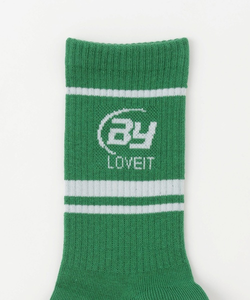 by LOVEiT（バイラビット）の「ロゴクルーソックス（ソックス/靴下・キッズ・ピンク/グリーン/ブラック/オフホワイト・L/M）」の9枚目の写真