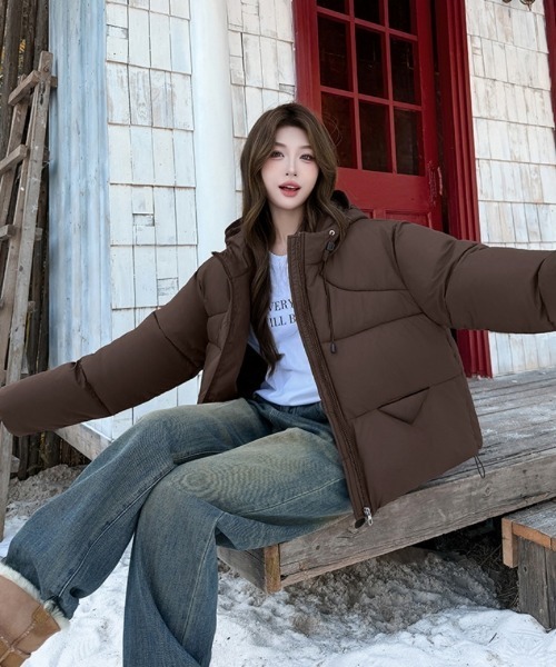 セール】フード付き エコダウンジャケット（ダウンジャケット/コート