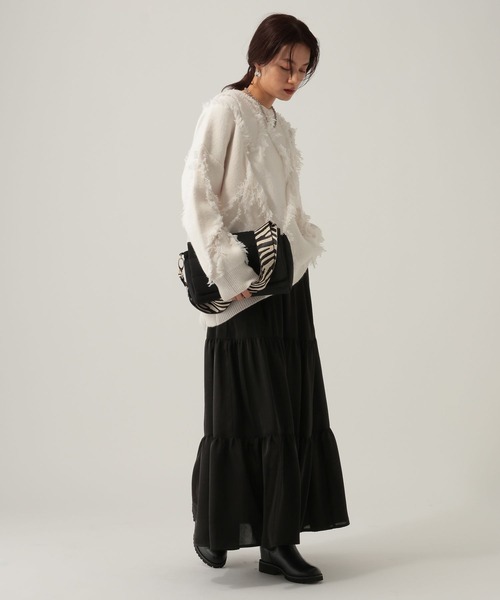 Elura（エルーラ）の「ティアードスカート/622314（スカート・レディース・ターコイズブルー/ブラック・FREE）」の4枚目の写真