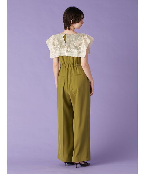 LILY BROWN（リリーブラウン）の「レースカラーコンビネゾン（ワンピース・レディース・オリーブ/ブラック/ブルー・1/0）」の5枚目の写真