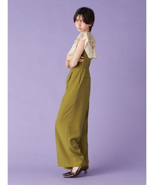 LILY BROWN（リリーブラウン）の「レースカラーコンビネゾン（ワンピース・レディース・オリーブ/ブラック/ブルー・1/0）」の6枚目の写真