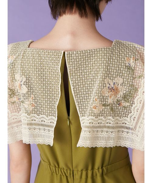 LILY BROWN（リリーブラウン）の「レースカラーコンビネゾン（ワンピース・レディース・オリーブ/ブラック/ブルー・1/0）」の12枚目の写真