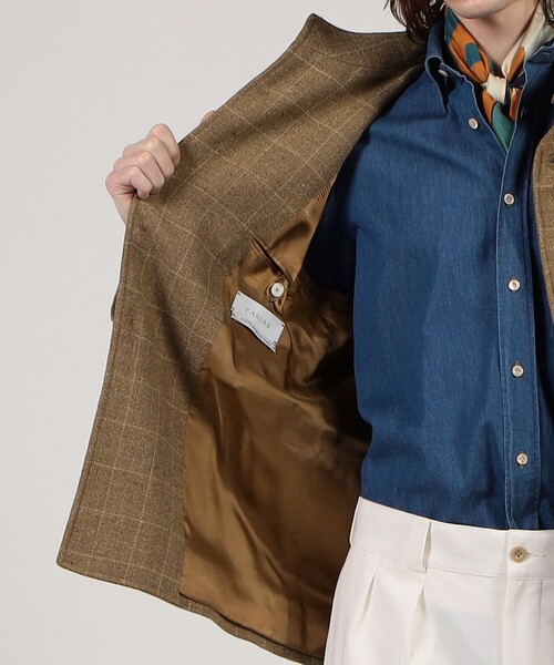 Caruso(カルーゾ)の「【別注】CARUSO シルクリネン フォレスティエールジャケット(ブルゾン・メンズ・ブラウン系その他・48)」の5枚目の写真