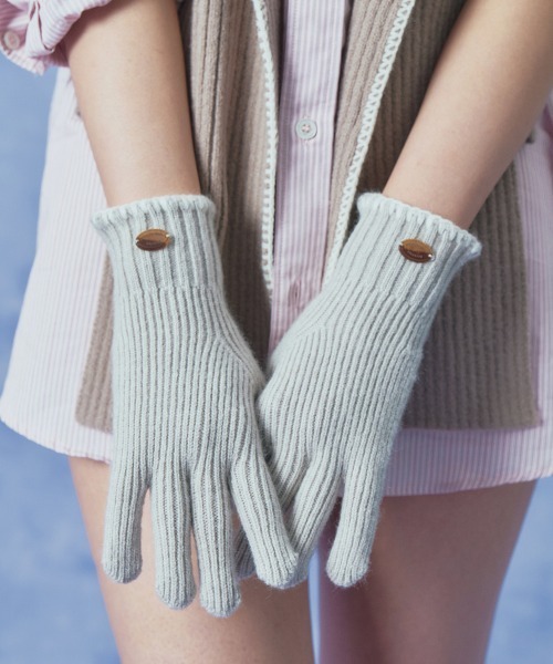 ROCKFISH WEATHERWEAR（ロックフィッシュウェザーウェア）の「NEW WOOLY SHORT GLOVES（手袋・レディース・ベージュ/マスタード/キャメル/グレー/グレイッシュベージュ/ブルー・FREE）」の2枚目の写真