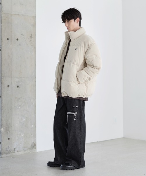 U.S. POLO ASSN.(ユーエスポロアッスン)の「U.S.POLO ASSN. ハイネックボリューム中綿スタンドネックブルゾン タフタ/コーデュロイ(その他アウター・メンズ・ベージュ/ブラック系2/カーキ系2/アイボリー/ホワイト系/ブラック/ブラウン系2・M/L/XL)」の20枚目の写真