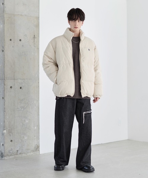 U.S. POLO ASSN.(ユーエスポロアッスン)の「U.S.POLO ASSN. ハイネックボリューム中綿スタンドネックブルゾン タフタ/コーデュロイ(その他アウター・メンズ・ベージュ/ブラック系2/カーキ系2/アイボリー/ホワイト系/ブラック/ブラウン系2・M/L/XL)」の21枚目の写真