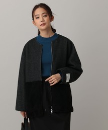 GLOBAL WORK | MATINEE LINE/ウールツイル切り替えジャケット/603286(ノーカラージャケット)