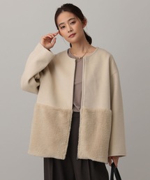 GLOBAL WORK | MATINEE LINE/ウールツイル切り替えジャケット/603286(ノーカラージャケット)