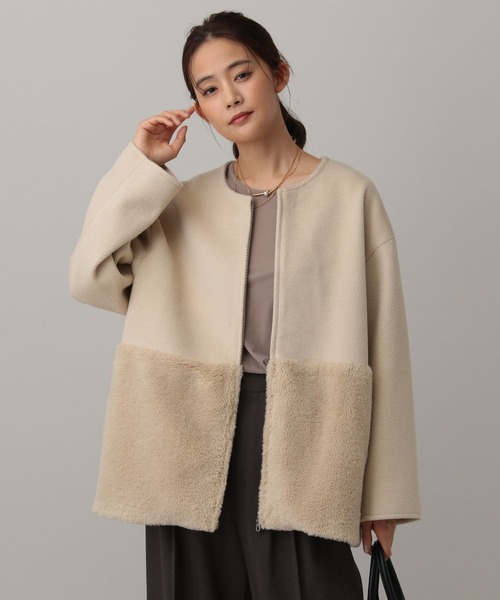 MATINEE LINE/ウールツイル切り替えジャケット/603286（ノーカラー