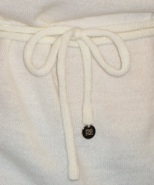 セール】DRAWSTRING KNOT V HALF SLEEVE KNIT IVORY（ニット/セーター