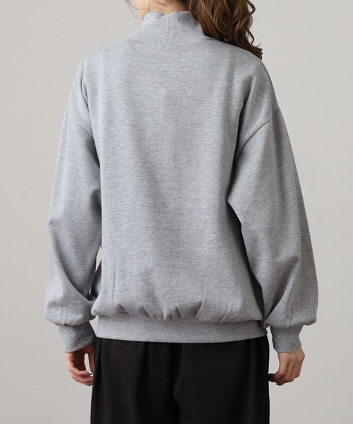 セール】プチハイネック袖ボリューム裏起毛スウェットトレーナー